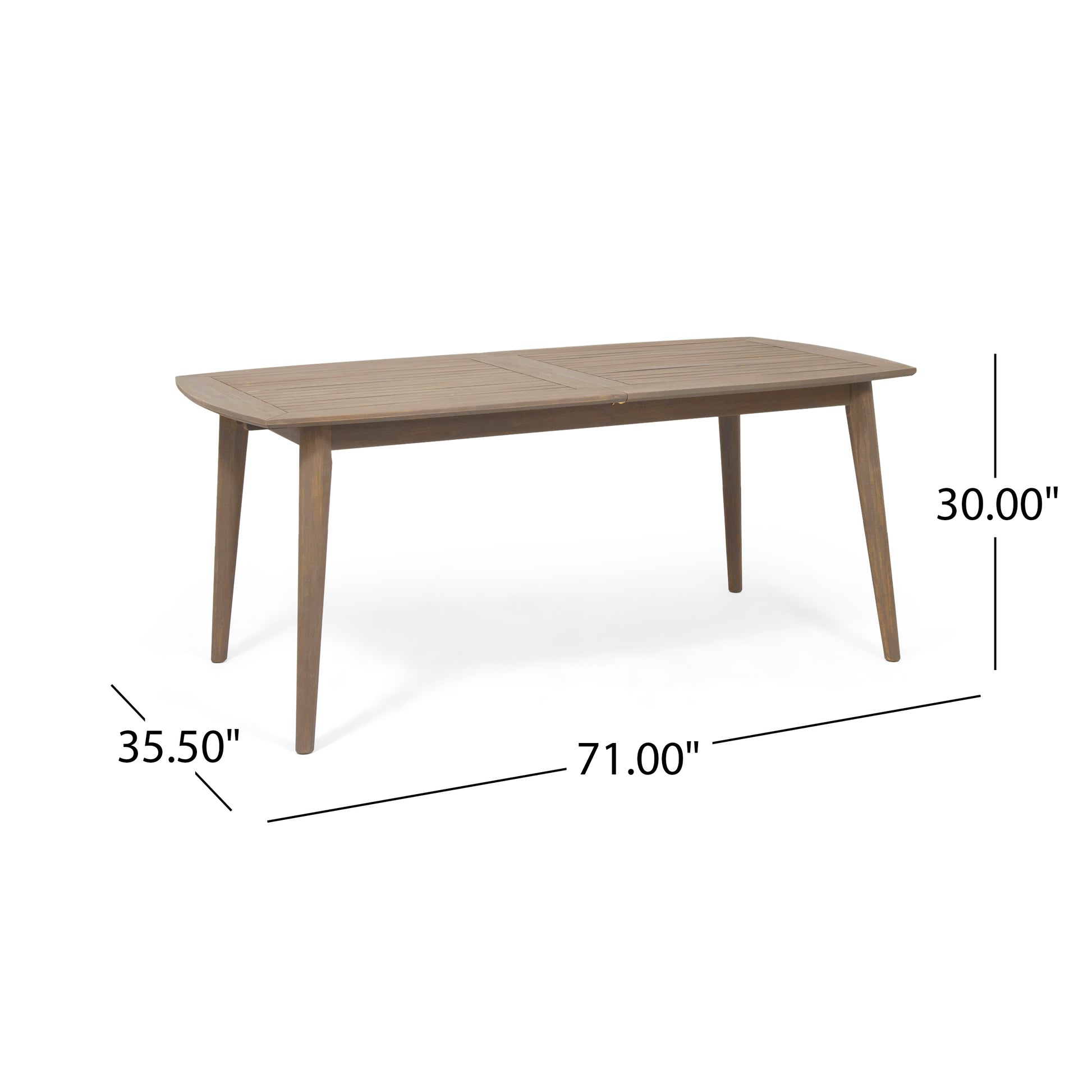 Outdoor Acacia Wood Expandable Dining Table, Gray