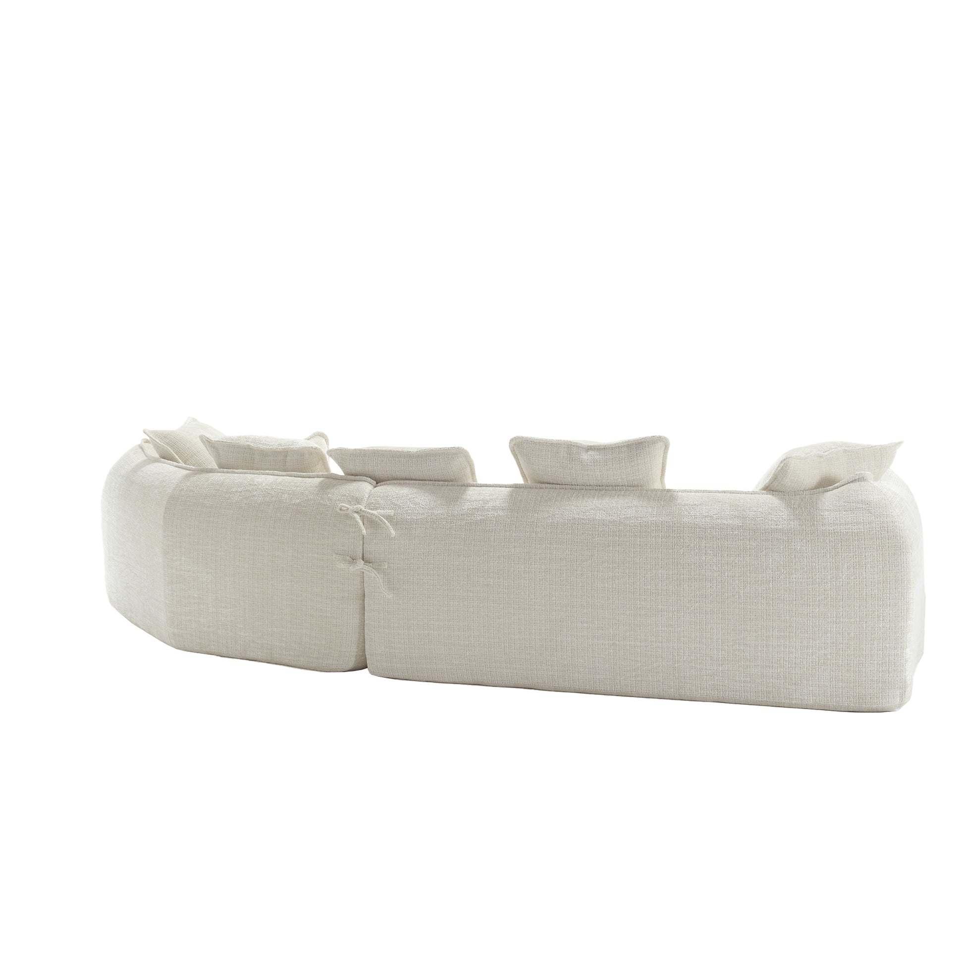 Modular Sectional Sofa, U Shaped Couch With Sofa For Five & Pillows, Modern Minimalist Chenille Fabric Large Comfy Cloud Sofas, Living Room Furniture Sets Beige Chenille 5 Seat