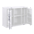 White Server With Open Shelving And 2 Cabinets -