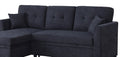 Sectional Sofa Bed, Dark Blue Dark Blue Wood Fabric 4 Seat