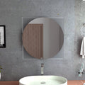 Merrimac Square Bathroom Mirror With Sandblasting Borders Clear Silver Glass