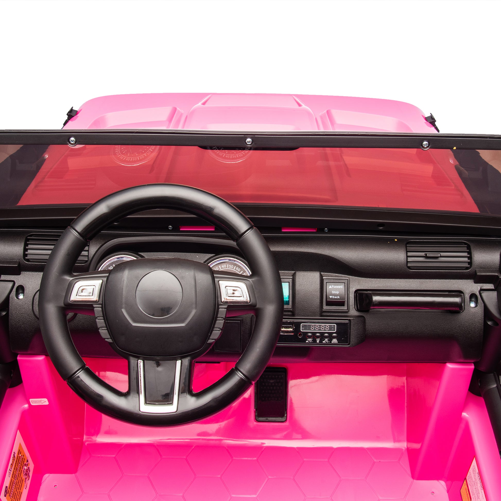 24V Two Seater Kids Ride On Truck Car W Parents Control,200W*2,Seat Width 20.28In,Four Wheel Suspension,Led Lights,Music,Mp3,Bluetooth,Two Independent Seat Belts,Suitable For Off Road For Kids Aged 3 Pink 100 149 Lbs Polypropylene