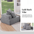 Loveseat Frame For Oversized Modular U Shaped Sectional Sofa,Luxury Boucle Floor Couch Set,Convertible Sleeper Couch,Spacious Foam Filled Sofa Bed For Living Room Gray Boucle 1 Seat