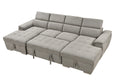 U Shaped Sleeper Sofa, 121 Inch Overisze 2 In 1 Pull Out Bed, Sectional Sleeper Sofa With Double Storage Chaise For Living Room Furniture, Light Gray Light Brown Wood Primary Living Space Medium Duty Eucalyptus 6 Seat Light Gray Polyester Soft Pillow