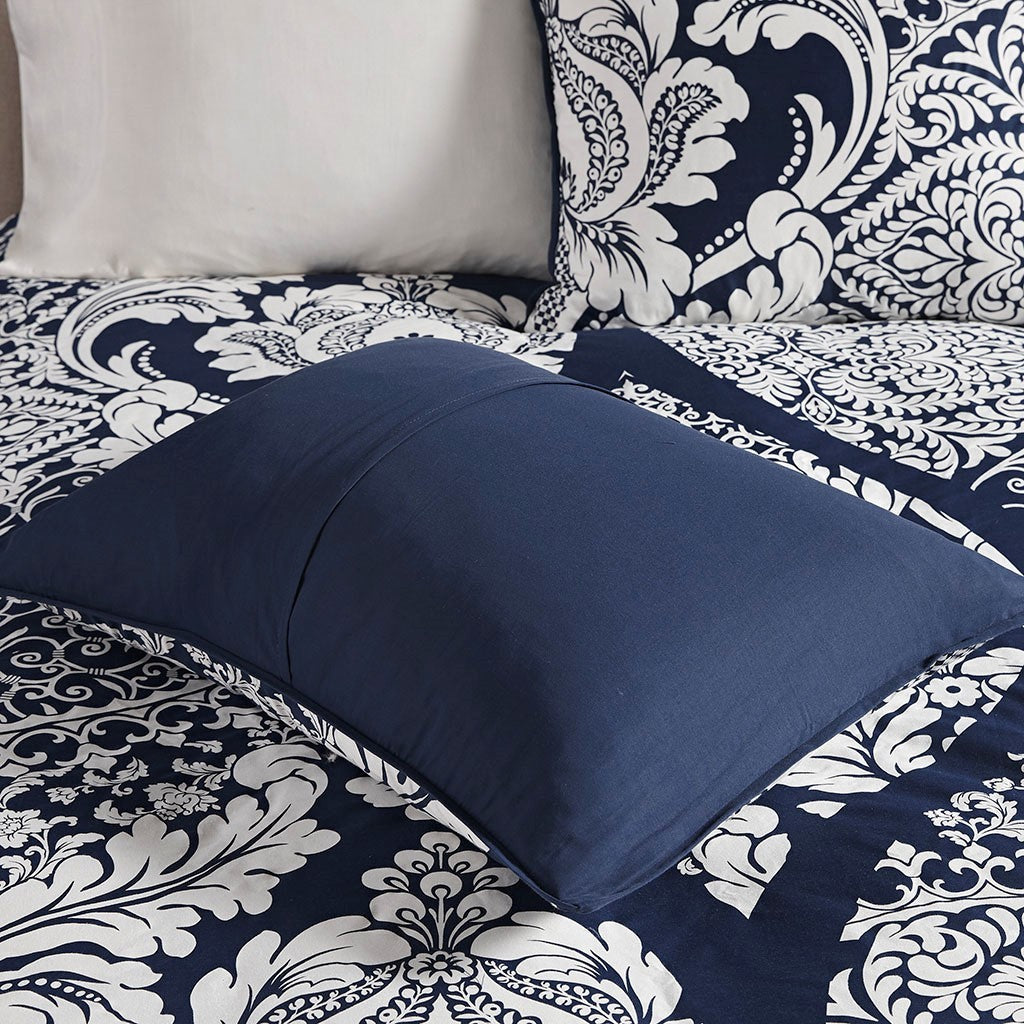 6 Piece Printed Duvet Cover Set Queen Multicolor Polyester
