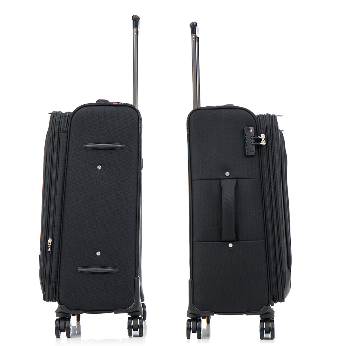 3 Piece Lightweight And Stylish Travel Suitcase 20 Inches, 26 Inches, 30 Inches. Durable And Easy To Carry Design, Ergonomic Interior For Both Men And Women. Black Black Fabric