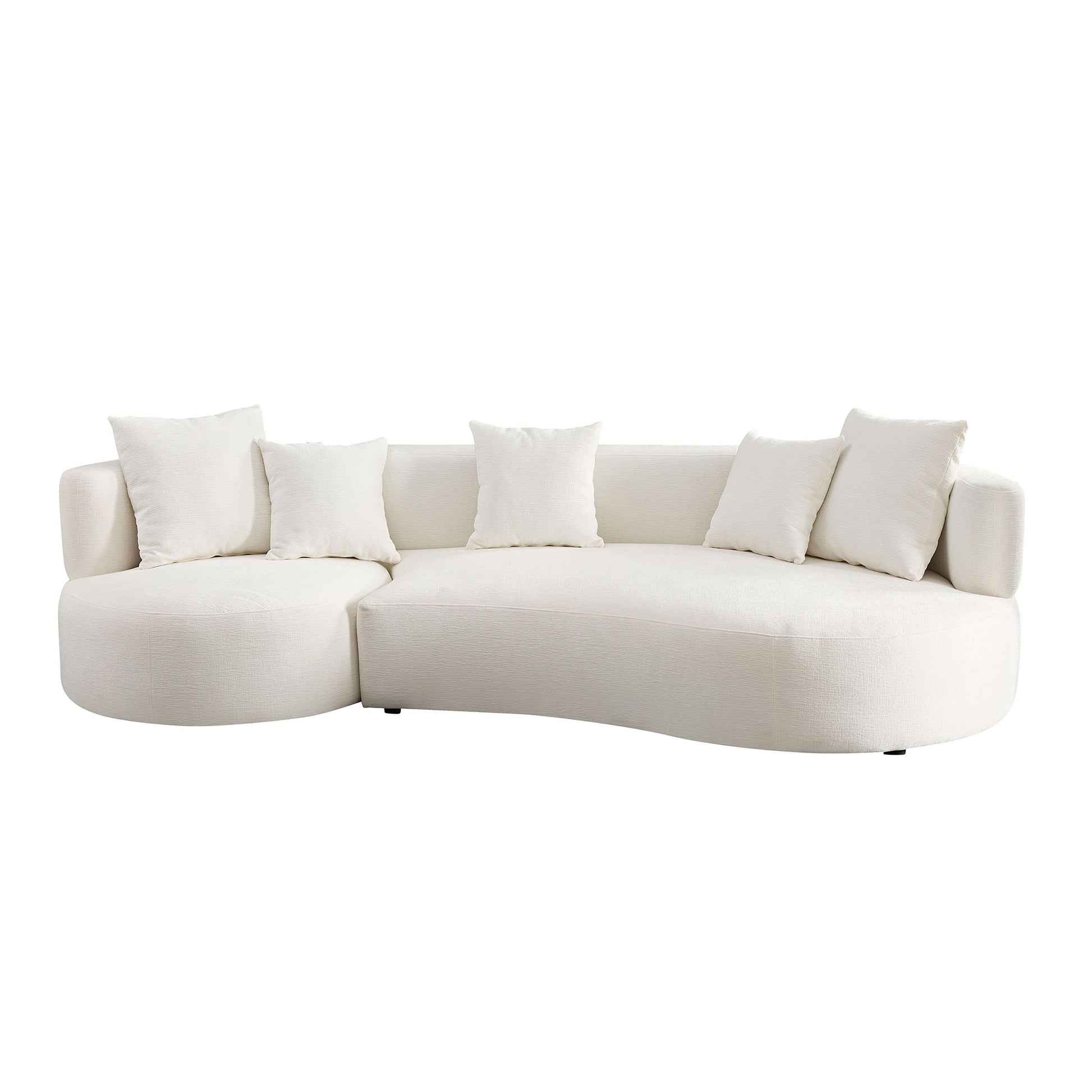 110.23 Inch Modern Sectional Curved Rotatable Sofa Couch, Swivel Sofa 360 Comfy Sofa For Living Room Bedroom,Upholstered 4 Seat Sofa Couch Fabric Cream Style Couch Set For Apartment,Beige Beige Fabric 4 Seat