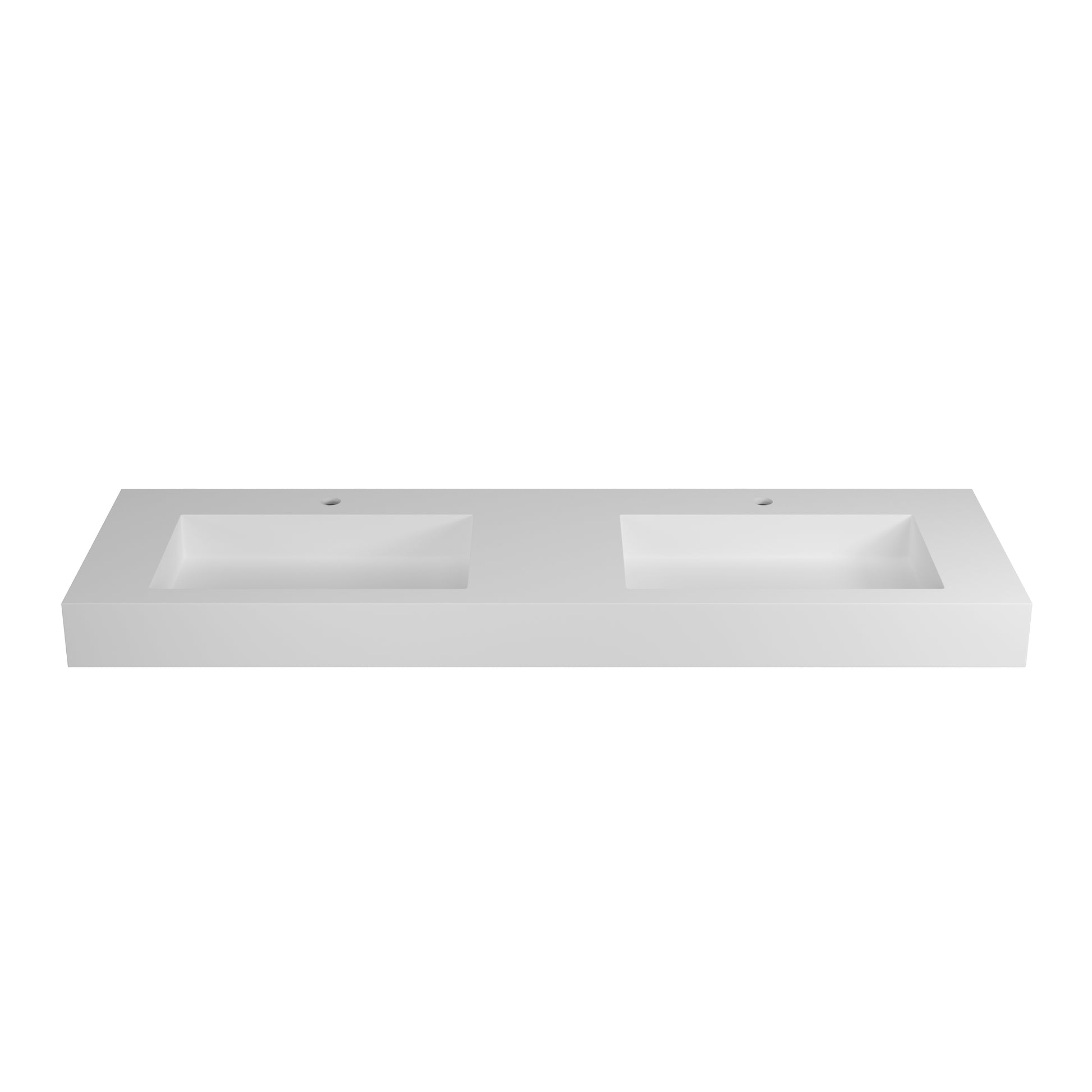 59"Solid Surface Basin Matte White Contemporary Solid Surface