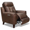 Torino Power Headrest, Lumbar, Zero Gravity Waxy Pull Up Leather Recliner Brown Memory Foam Genuine Leather