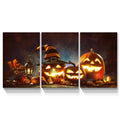 3 Piece Canvas Wall Art Halloween Pumpkin Lantern Painting Artwork For Home Wall Decor,Stretched And Framed Ready To Hang 2432Inch Thickness 1.5Inch Multicolor Halloween Canvas