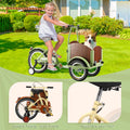 Foldable Tricycle For Kids Ages 6 12,Mini Cargo Bike,Pet Bike,Reverse Tricycle,Outdoor Parent Child Bike For Travel,With Cargo Basket And Training Wheels Green Steel