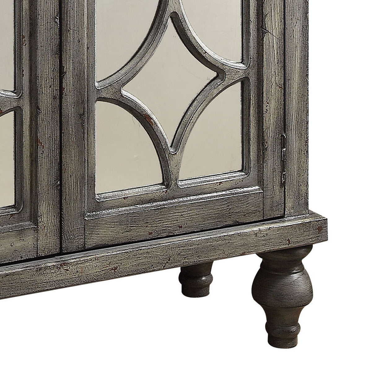 Weathered Grey 2 Door Console Table Grey Primary Living Space Modern Rubberwood Drawers Rectangular Wood