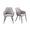 Contemporary Upholstered Woven Fabric Dining Chairs Fog Grey Fog Polyester Polyester