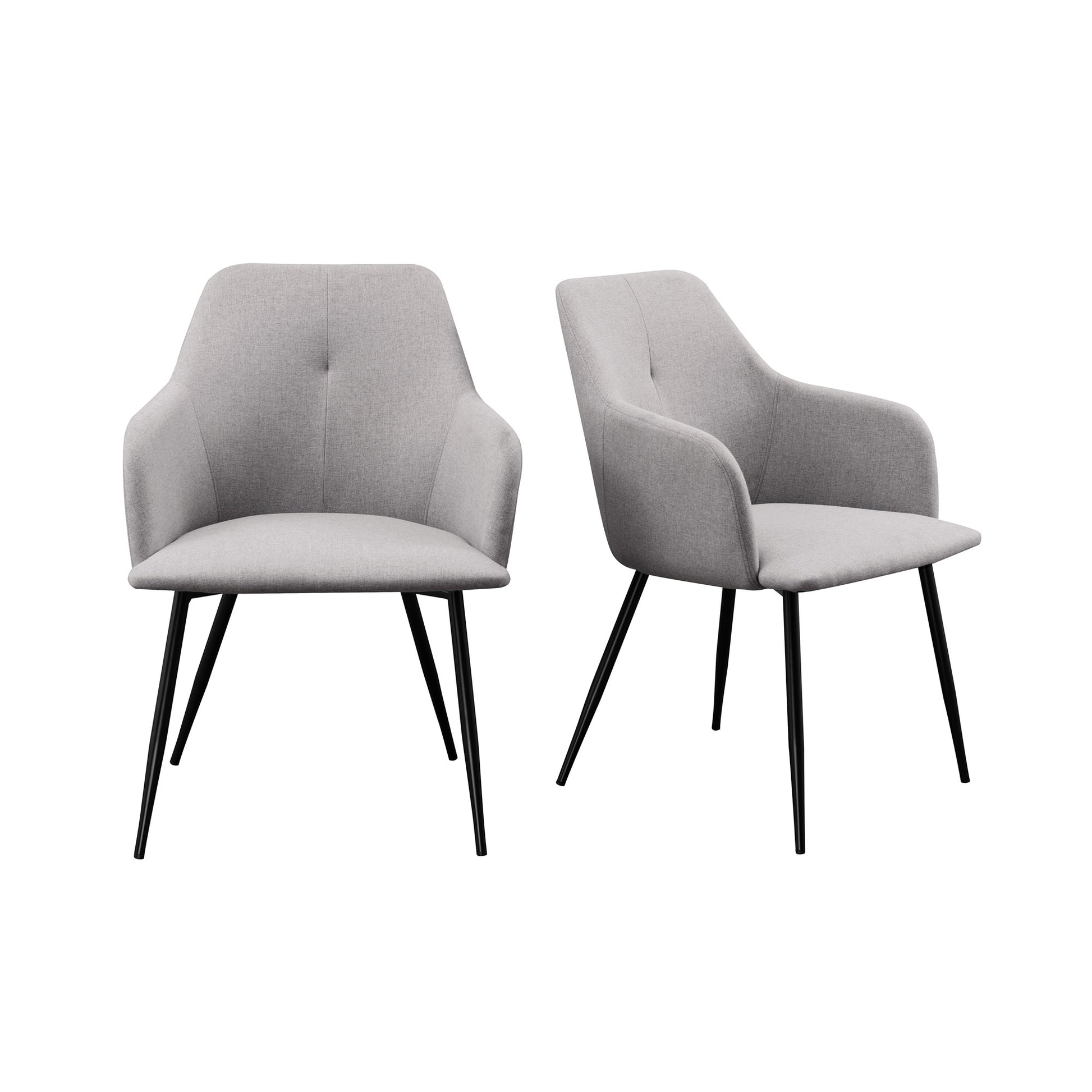 Contemporary Upholstered Woven Fabric Dining Chairs Fog Grey Fog Polyester Polyester