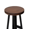 Rustic Distressed Solid Wood Round Dining Stool Mahogany Mahogany Pine Pine