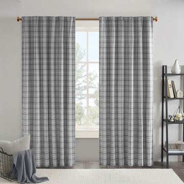 Plaid Rod Pocket And Back Tab Curtain Panel With Fleece Lining Only 1 Pc Panel Multicolor Polyester