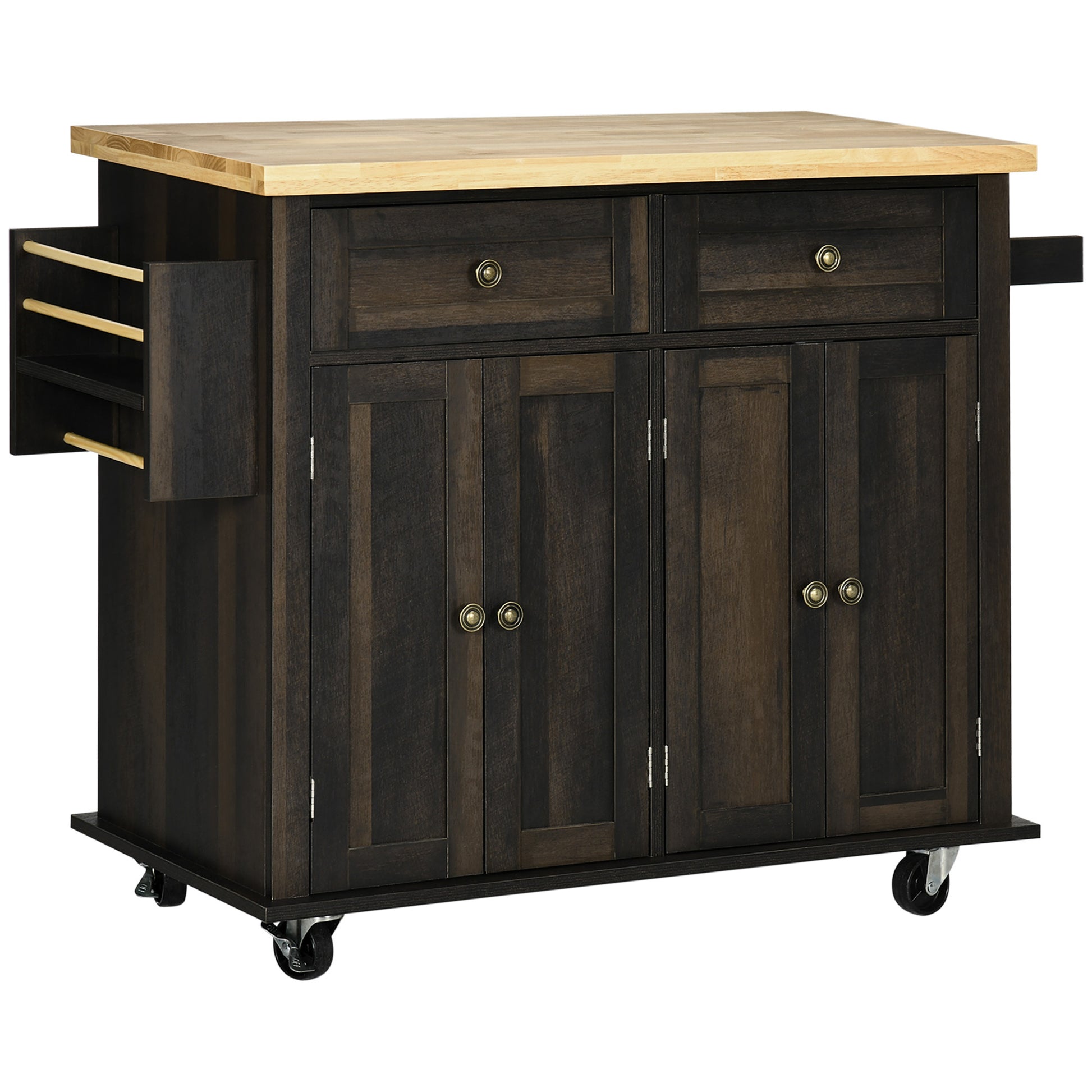 Homcom Modern Rolling Kitchen Island Cart With