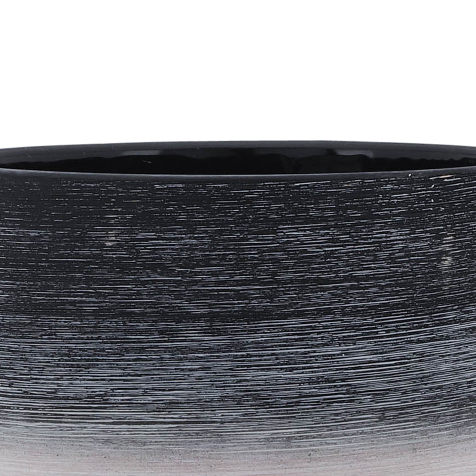 Ceramic, S 2 8 10" Planter On Wooden Stand, Gray Gray Ceramic