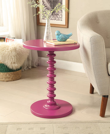 Acton Accent Table, Purple Ac01196 Rose Pink Wood