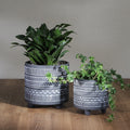 S 2 Tribal Look Footed Planter 6 8