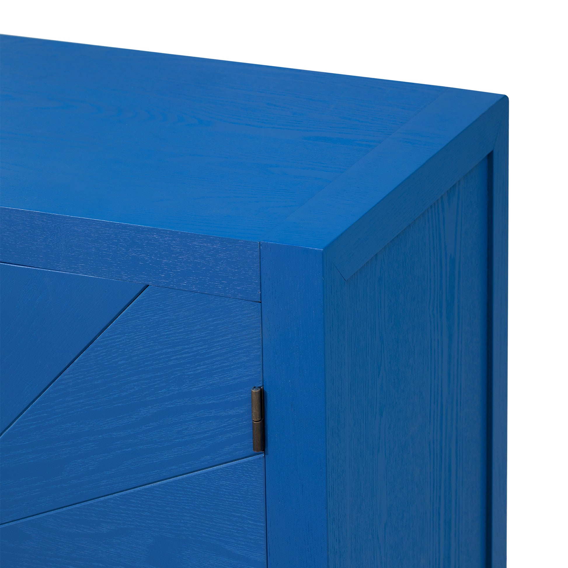 Unique Features Of Ash Veneer Cabinet With Radiating Line Pattern Cabinet Doors, Suitable For Living Rooms, Corridors, And Study Rooms. Navy Blue Mdf