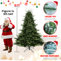 9Ft Christmas Tree Simulate Nature Advanced Materials Premium Hinged Spruce Artificial Douglas Firs Tree, Christmas Holiday Party Atmosphere Decoration Year Celebration Pe Pvc Xmas Tree Green