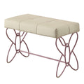 White And Light Pink Tufted Bench White Pink Faux Leather Bedroom White Faux Leather