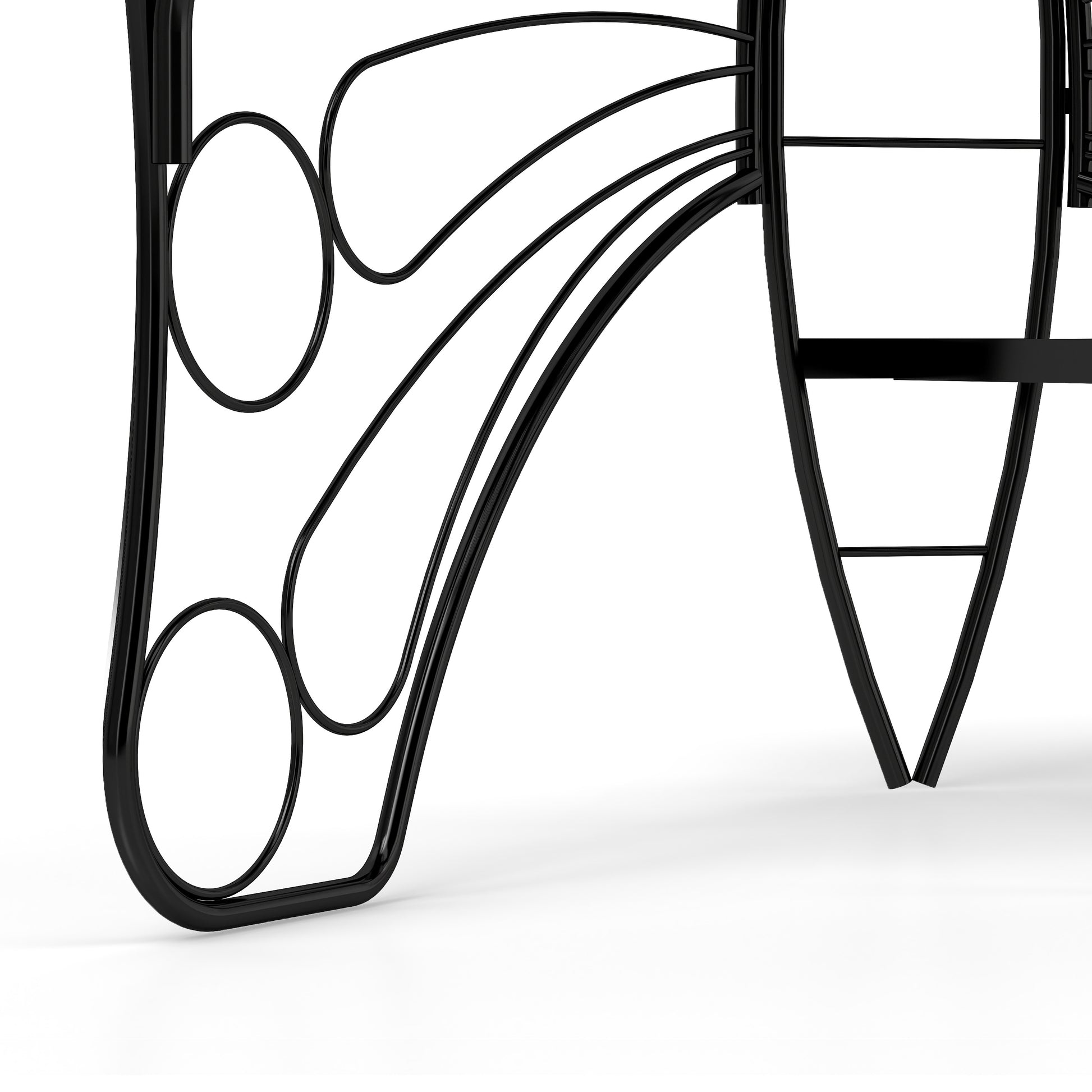 Modern Butterfly Cast Metal Garden Bench, Outdoor Bench Patio Seat, Park Bench Outdoor Seating For Garden, Yard, Park, Entryway Black Garden & Outdoor Metal