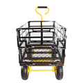 Wagon Cart Garden Cart Trucks Make It Easier To Transport Firewood Yellow Black Black Garden & Outdoor Metal