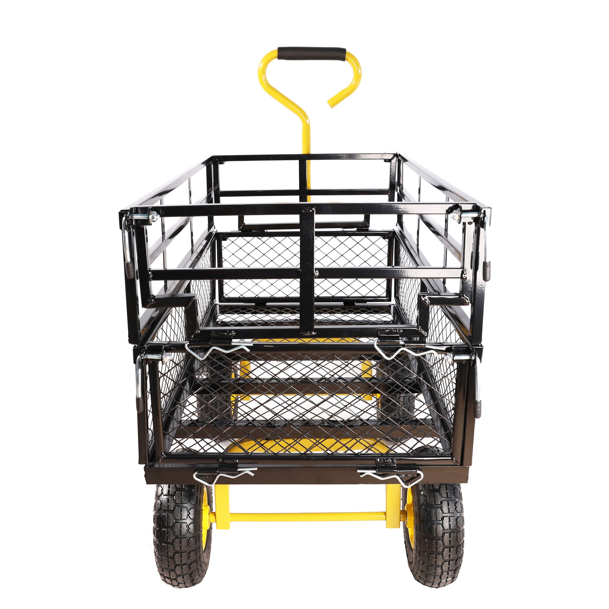 Wagon Cart Garden Cart Trucks Make It Easier To Transport Firewood Yellow Black Black Garden & Outdoor Metal