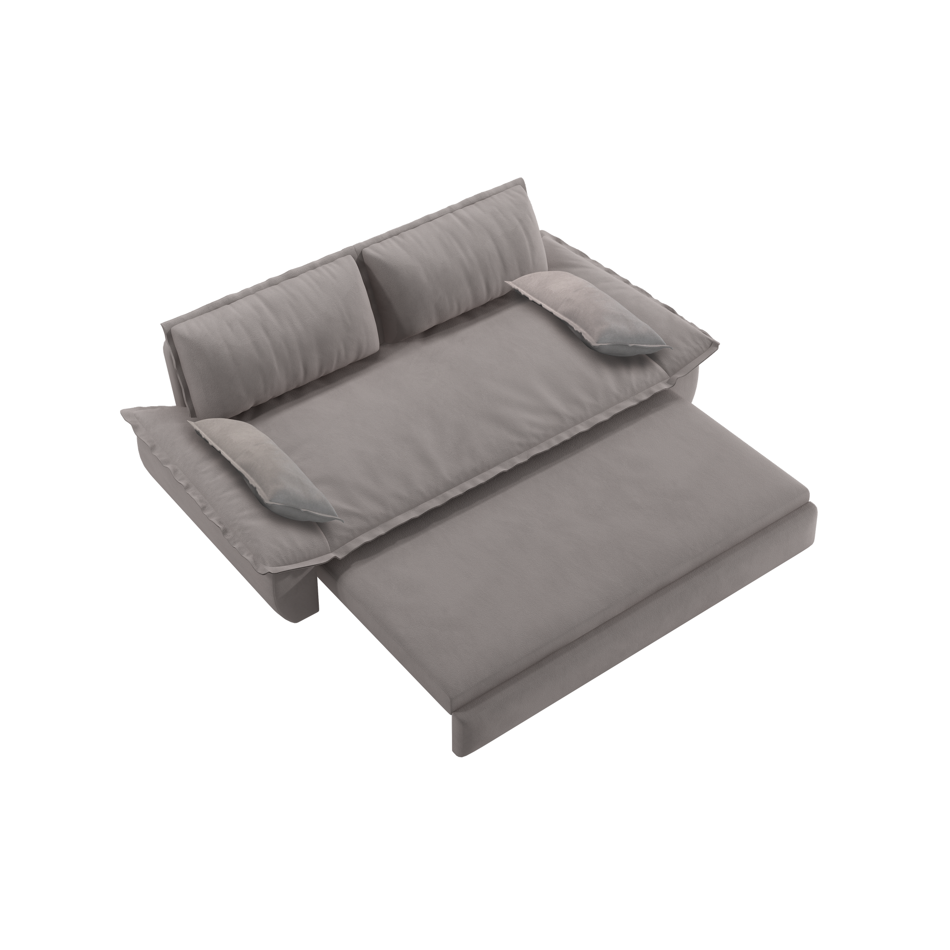 70.1" Queen Pull Out Sofa Bed, 3 In 1 Convertible Sleeper Sofa With 2 Soft Pillows,Multi Functional Velvet Loveseat Bed,Grey Old Sku:W1885P143788 W1885P154642 Grey Velvet 2 Seat