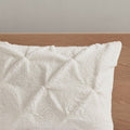 Pintuck Sherpa Down Alternative Comforter Set Full Ivory Polyester