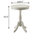 White Side Table With Turned Pedestal White White Primary Living Space Traditional Round Wood Pedestal