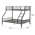 Gunmetal Twin Xl Queen Bunk Bed With Built In Ladder Gunmetal White Metal