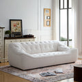 Wks10W White Sofa Withdurable Fabric, Solid Wood Frame, High Density Sponge Filler White Fabric 2 Seat