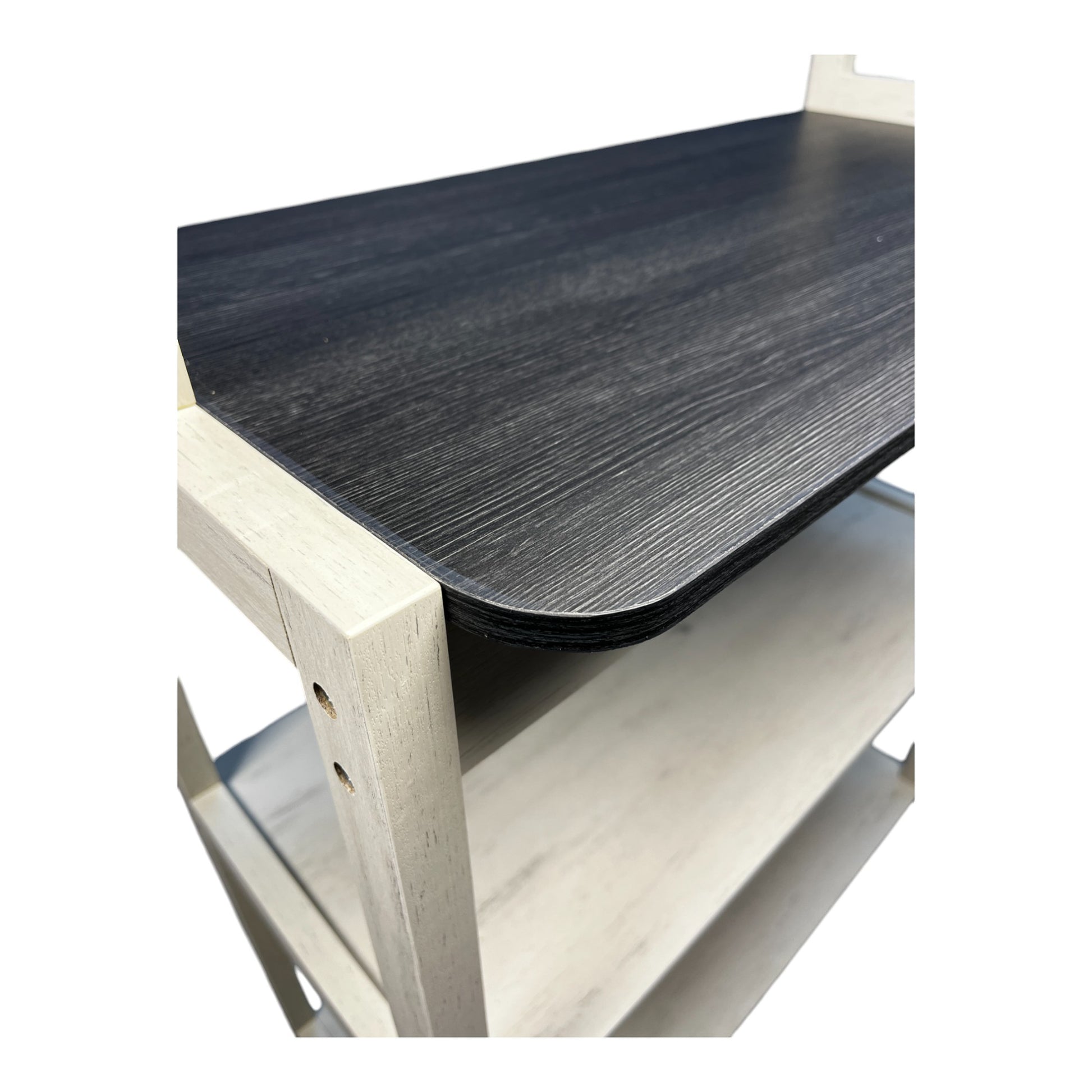 31.5" White And Black Color 5 Tier Bakers Rack For Kitchen With Storage, Coffee Bar, Kitchen Shelves, Microwave Stand White Black Particle Board