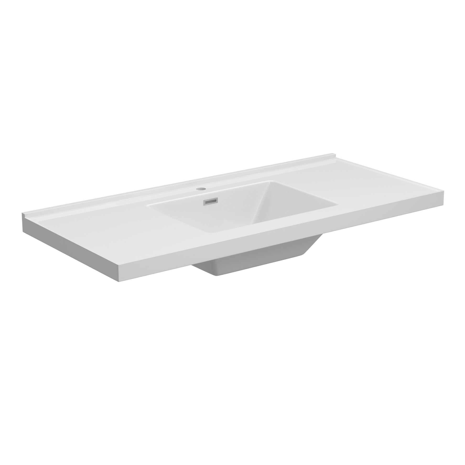 48 Inch Vanity Top Bathroom Sink Fit To 48" Cabinets In Glossy White White Bathroom Luxury,Modern Solid Surface Solid Surface