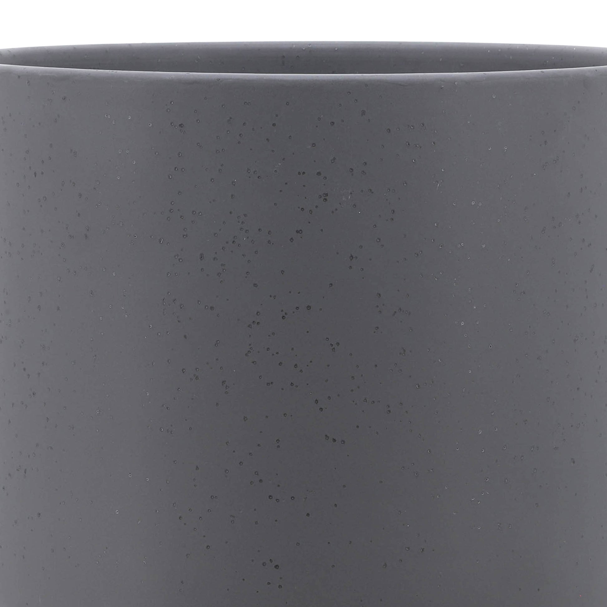 S 2 8 10" Planter W Wood Stand, Matte Gray Gray Ceramic