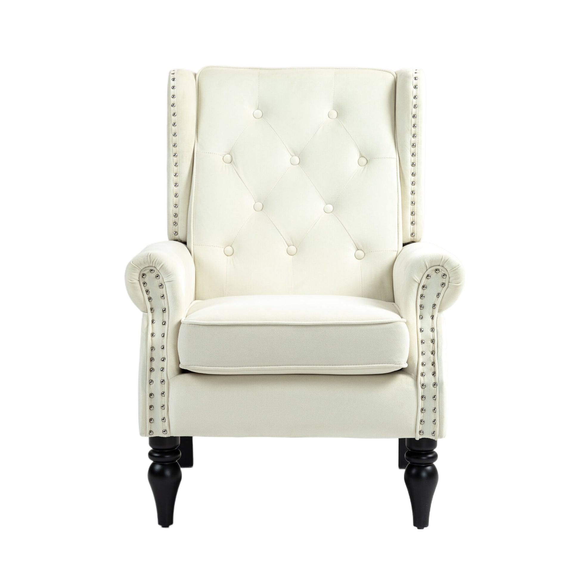 Coolmore Wood Frame Armchair, Modern Accent Chair Lounge Chair With Sturdy Wood Legs For Living Room Bedroom Beige Beige Primary Living Space Foam Velvet