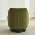 U Shaped Fully Assembled Swivel Chair Velvet Accent Chair Armchair Round Barrel Chair For Living Room Bedroom, Green Green Velvet