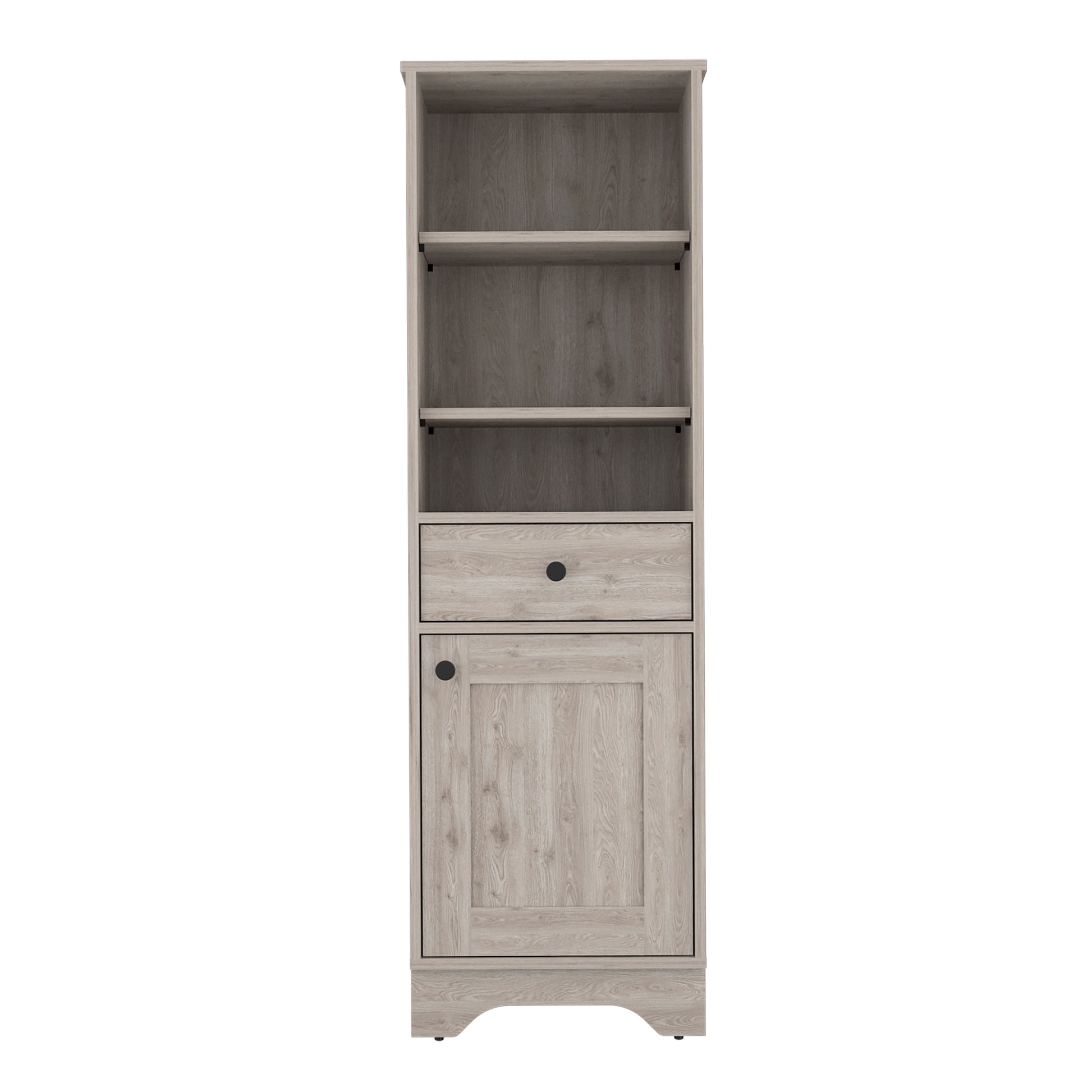 Alaskan Linen Cabinet, One Drawer, Single Door Cabinet 1 Gray 1 5 18 To 23 In 36 To 59 In Bathroom Freestanding Contemporary 10 15 Inches Melamine Engineered Wood