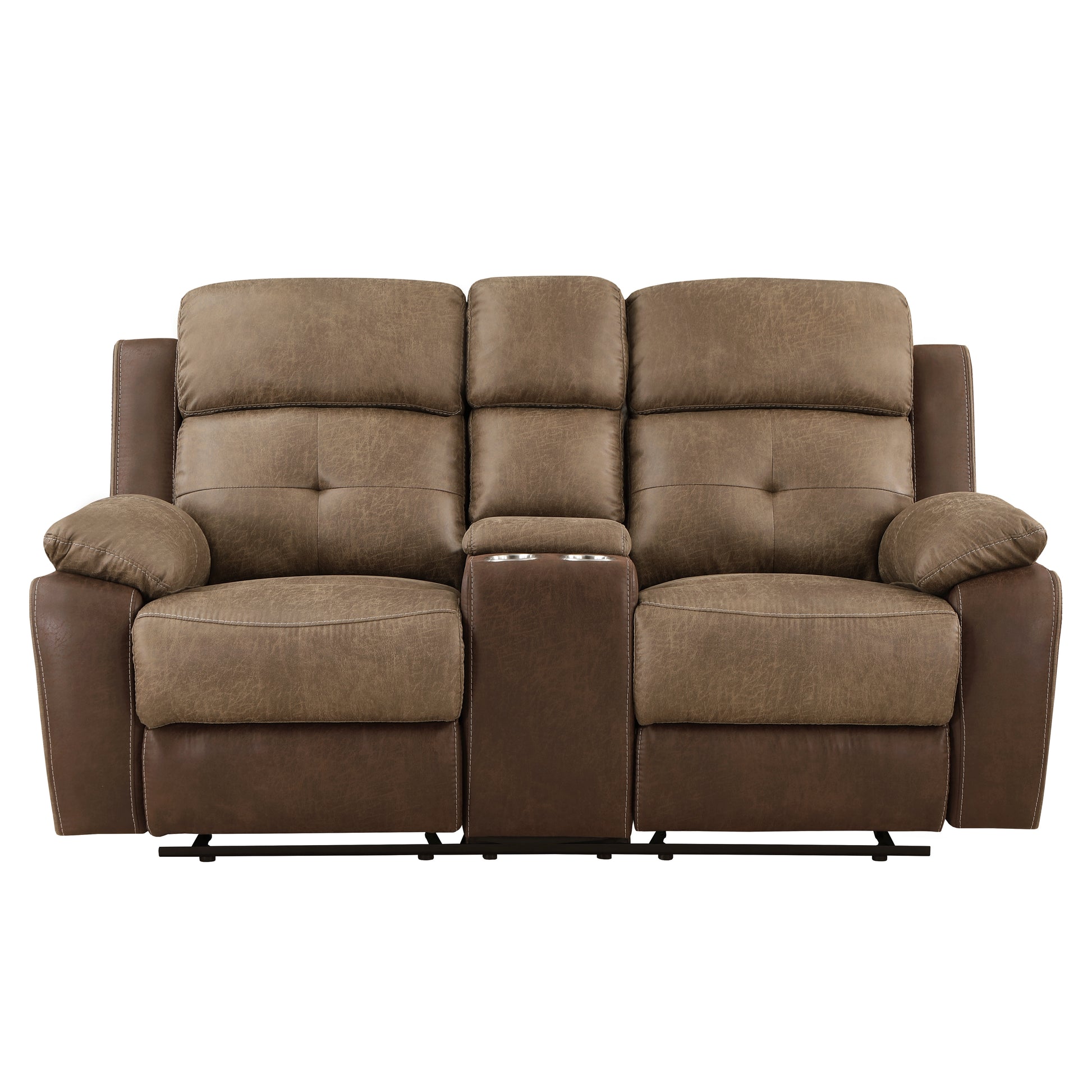 Plush Comfort Sofa Set 3Pc Brown Microfiber Upholstered Tufted Details Reclining Sofa Loveseat Reclining Chair Plush Arms Modern Living Room Furniture Brown Microfiber Wood Primary Living Space Contemporary,Modern Pillow Top Arms Plywood,Solid Wood 6