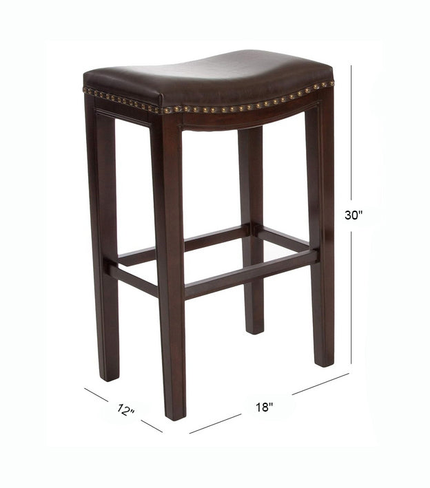 Tiffin Studded Barstool Brown Pu