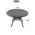 47.24 Inch Cast Aluminum Patio Dining Table With Black Frame And Umbrella Hole Dining Set Black Rust Resistant Frame Garden & Outdoor Complete Patio Sets Aluminium