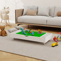 The 2 In 1 Rollaway Play Table And Toy Organizer Compatible With Lego Suitable For Storing Under Bed Or Sofa White 38