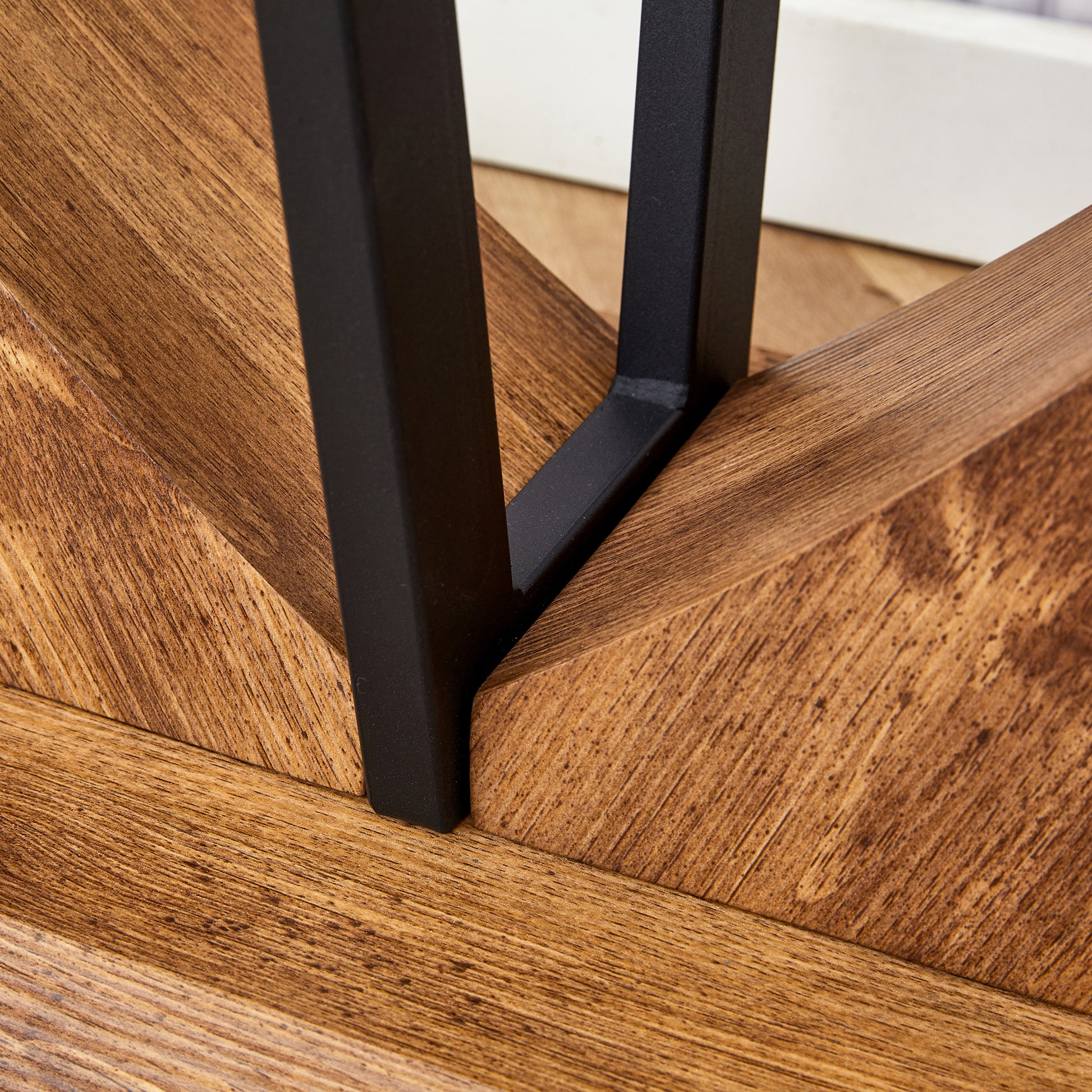 Modern Minimalist Rectangular Glass Table With 0.39 "Tempered Glass Top And Mdf Wood Grain Sticker Legs, Suitable For Entrance And Living Room. Transparent Glass