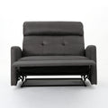Recliner Chair Double Seats Slate Microfiber