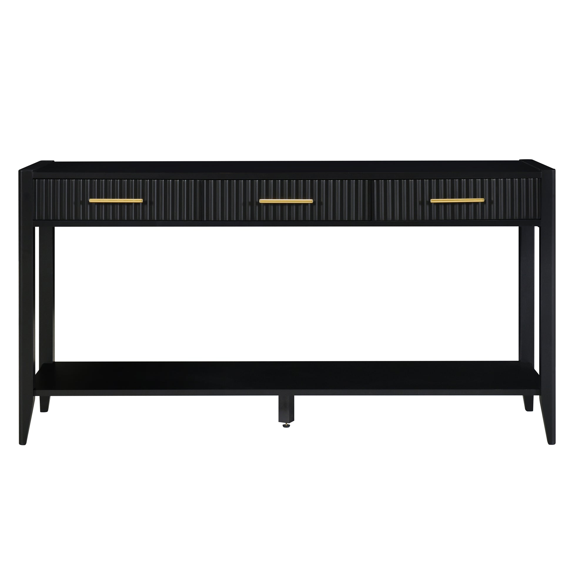 High Quality Entryway Console Table With Vertical Stripe Drawers, Long Legs,Suitable For Entryway, Hallway, Living Room, Foyer, Corridor Black Primary Living Space American Design Mdf