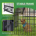 Large Dog Kennel Outdoor Pet Pens Dogs Run Enclosure Animal Hutch Metal Coop Fence With Roof Cover 6.6'L X 3.9'W X 5.9'H Black Gray Outdoor Kennel Iron