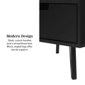 Modern 1 Drawer Nightstand With Open Cubby Black Black Mdf Mdf
